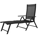 vidaXL Sonnenliege 178 x 63,5 x 96 cm schwarz klappbar