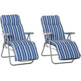 Outsunny Liegestuhl 2er Set Blau