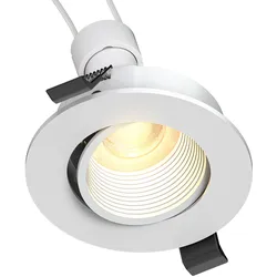 ledscom.de Decken-Einbaustrahler KUN, rund, schwenkbar + GU10 LED 468lm 30° warmweiß