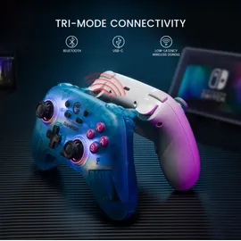 GameSir Nova Wireless Switch Pro Controller für Switch/Lite/OLED, Switch Controller mit Hall-Effekt JoySticks, RGB LED, Turbo, programmierbar, Bewegungssteuerung, Wake Up Funktion (Grün)