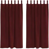 vidaXL Verdunkelungsvorhänge 2 pcs Weinrot 140 x 175 cm