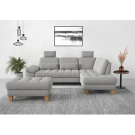 sit&more Ecksofa »Westham L-Form« mit Ottomane, mit oder ohne Bettfunktion, Bettkasten, Verstellung silberfarben