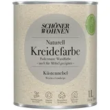 SCHÖNER WOHNEN-Farbe Naturell Wandfarbe Kreidefarbe  (Küstennebel - weiches Graubeige, Matt, 1 l, Konservierungsmittelfrei)
