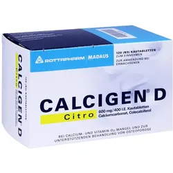 Calcigen D Citro 600 mg/400 I.E. 120 St