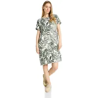 Cecil Damen Leinenkleid mit Print strong khaki, M - M