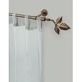 GARESA Gardinenstange GARESA "SHEET", braun (bronzefarben), L:330cm Ø:16mm, Metall, Gardinenstangen, Vorhanggarnitur, verlängerbar, Knopf mit Blätter, ohne Ringe