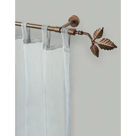 GARESA Gardinenstange GARESA "SHEET", braun (bronzefarben), L:330cm Ø:16mm, Metall, Gardinenstangen, Vorhanggarnitur, verlängerbar, Knopf mit Blätter, ohne Ringe