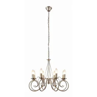 LINDBY Kronleuchter Marnia, 8-flg., Ø 53 cm, altmessing, E14)