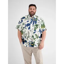 Lerros Kurzarmhemd »LERROS Sommerliches Baumwoll-Leinenhemd in Übergrößen weiß