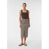Comma, Midirock Jeansrock Bedruckt Beige/Mehrfarbig 44