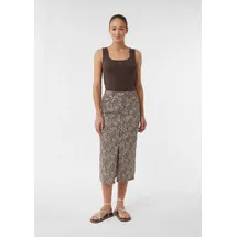 Comma, Midirock Jeansrock Bedruckt Beige/Mehrfarbig 44