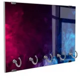 DEQORI Schlüsselbrett 'Bunter Farbdunst', (1 St), Schlüsselhalter Schlüssel Haken Schlüsselboard modern Schlüsselleiste blau|rosa