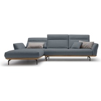 hülsta sofa Ecksofa hs.460, Sockel in Nussbaum, Winkelfüße in Umbragrau, Breite 318 cm grau