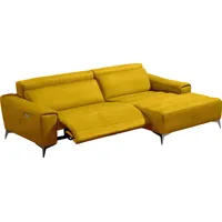 Egoitaliano Ecksofa »Suzette, Designsofa mit hohem Sitzkomfort«, mit Recamiere, inkl. 1 elektronischen Relaxfunktion, L-Form gelb