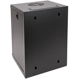 HMF 63309-02 Serverschrank 10 Zoll, 9 HE, Netzwerkschrank, Wandschrank, 10", 31,2 x 30 x 48,3 cm, Voll Montiert, Schwarz