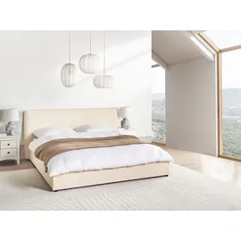 Beliani Polsterbett Beige Textil, 180x200 cm