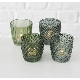 Boltze Teelichthalter Marilu Glas grün