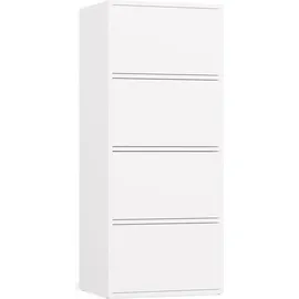Topeshop Kommode Alma Weiss Schrank 4 Türen 4 Einlegeböden