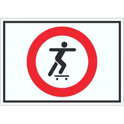 Skateboard fahren verboten Symbol Aufkleber A7 (74x105mm)
