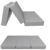 POKAR Klappmatratze 3-teilige Faltmatratze Gästematratze Feldbett Klappbett, Größe:160 x 195 x 15 cm, Farbe:Grau - Wasserdicht