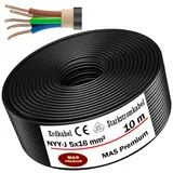 MAS-Premium Erdkabel Deutscher Marken-Elektrokabel Ring zur Verlegung im Erd- und Außenbereich Standard Starkstromkabel (NYY-J 5x16 mm2, 10m)