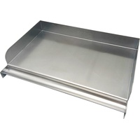 Grillfürst Universal Edelstahl Plancha - Teppanyaki Pfanne aus Edelstahl, Grillplatte mit 5 cm Anschlag-Kante für Fisch, Gemüse und Fleisch, 41 x 28 cm