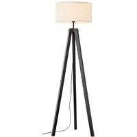 Lightbox Dreibein Stehlampe mit beigem Stoff-Schirm & Fuß-Druck-Schalter |