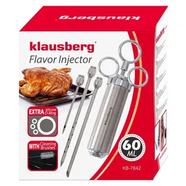 Klausberg Bratenspritze Stahlspritze Fleisch Marinieren Pökeln Spritze 60ml KLAUSBERG KB-7842