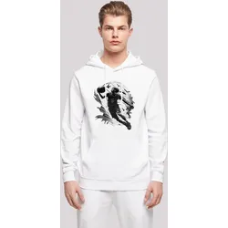 Kapuzenpullover F4NT4STIC "Basketball Spieler", Herren, Gr. S, weiß, Obermaterial: 50% Baumwolle, 50% Polyester, casual, relaxed fit, Langarm, Pullover, Print