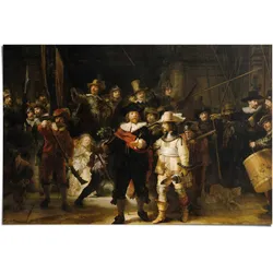 Poster REINDERS "Rembrandt Die Nachtwache", braun (farbe bild(er): braun), B:91,5cm H:61cm, Papier, Bilder