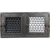 Kratki Kamin Ofen Lüftungsgitter Luft Luftgitter Retro Graphit 24x46 cm Flügeltür