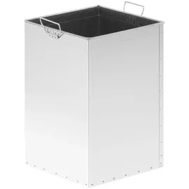 Ulsonix Abfalleimer - rechteckig mit Aschenbecher Edelstahl / verzinkter Stahl - Silbern