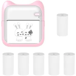 Mini Tasche Foto Drucker Tragbare Thermo Druck Maschine 190dpi Drahtlose BT Verbindung für P-1 rosa
