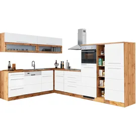 kochstation Winkelküche L-Form KS-Wien 220 x 340 cm weiß