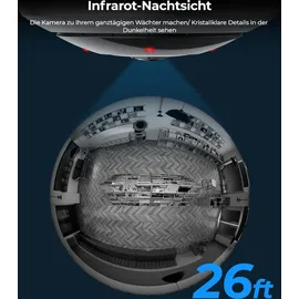 Reolink 6MP 360° Panorama Fisheye-Kamera PoE Überwachungskamera Bewegungserkennung, 3k+ HD Personenerkennung, 2-Wege-Audio - Schwarz