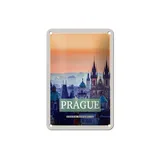 Femer Blechschild Reise 12x18cm Prague Altstadt Prag Tschechien Dekoration