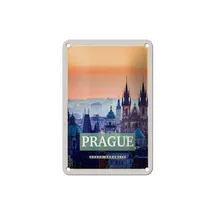 Femer Blechschild Reise 12x18cm Prague Altstadt Prag Tschechien Dekoration