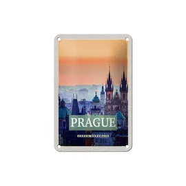Femer Blechschild Reise 12x18cm Prague Altstadt Prag Tschechien Dekoration