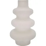 Intirilife Vase in Creme Weiß - 13 x 21.8 cm - Spiralvase Dekovase ideal für Blumen Pampasgras und Trockenblumen