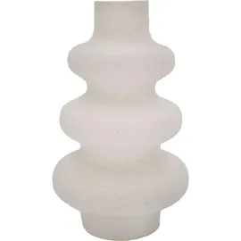 Intirilife Vase in Creme Weiß - 13 x 21.8 cm - Spiralvase Dekovase ideal für Blumen Pampasgras und Trockenblumen