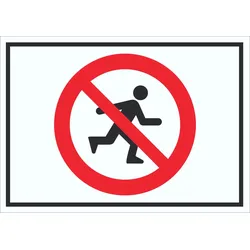 Laufen und Rennen verboten Schild Symbol A2 (420x594mm)
