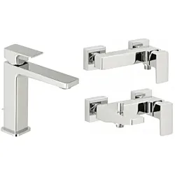 Herzbach Ceo Badarmaturen Set Waschtisch, Wanne, Dusche