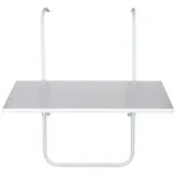 PROGARDEN Balkonhängetisch 60 x 40 cm weiß klappbar