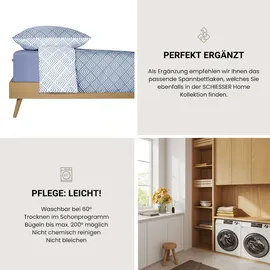 SCHIESSER Bettwäscheset Mabel - Feinbiber - 2-teilig - 135 x 200 cm - Hellblau
