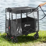 Bollerwagen Regenschutz Transparent 75x50x65 cm für Bollerwagen Faltbar mit Dach