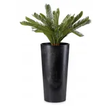 HowHomely Glatt Blumentopf Gross Hoch 57 cm mit Pflanzkübel Einsatz 29 cm Durchmesser - Schwarz Pflanzkübel Groß aus Kunststoff für Deko Wohnzimmer Garten oder Terrasse