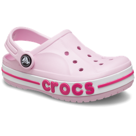 Crocs Bayaband Clogs für Mädchen und Jungen mit Fersenriemen für sicheren Halt 33-34 EU Ballerina Pink/Candy Pink