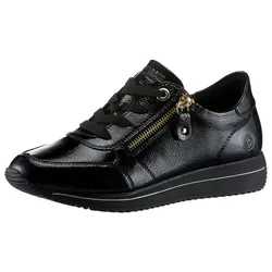Keilsneaker REMONTE, Damen, Gr. 40, schwarz, Lackleder, glänzend, sportlich, Schuhe Sneaker, Freizeitschuh, Halbschuh, Schnürschuh in schmaler Form