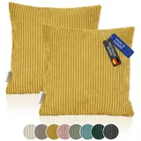 lycce Kissenbezug Cord 40 x 40 cm Senf