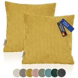 lycce Kissenbezug Cord 40 x 40 cm Senf